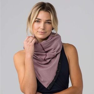Lululemon “Vinyasa Scarf” in Tonka Stripe Red Grape/Minty Pink